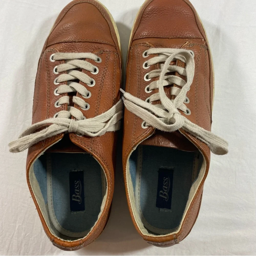 Bass Carson Leather Lace Up Shoes Brown Casual Men 9.5